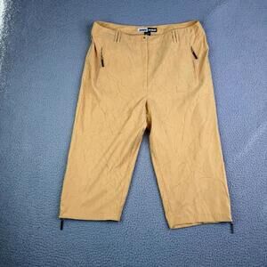 Jamie Sadock Golf Pants Capris Yellow  Zip Ankle Women's 14 (36x19)